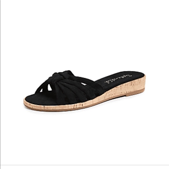 Cute! Splendid suede slide sandal black NEW - Picture 1 of 3